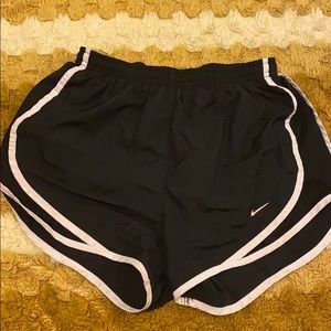 NIKE black and white running shorts
